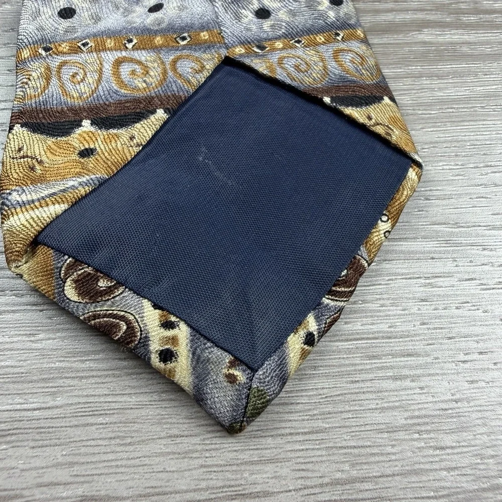 J Garcia Men's 100% Silk Abstract Design Neck Tie Multicolor 3.5